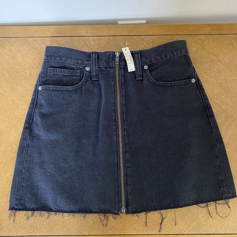 Madewell Black Denim Zip Skirt